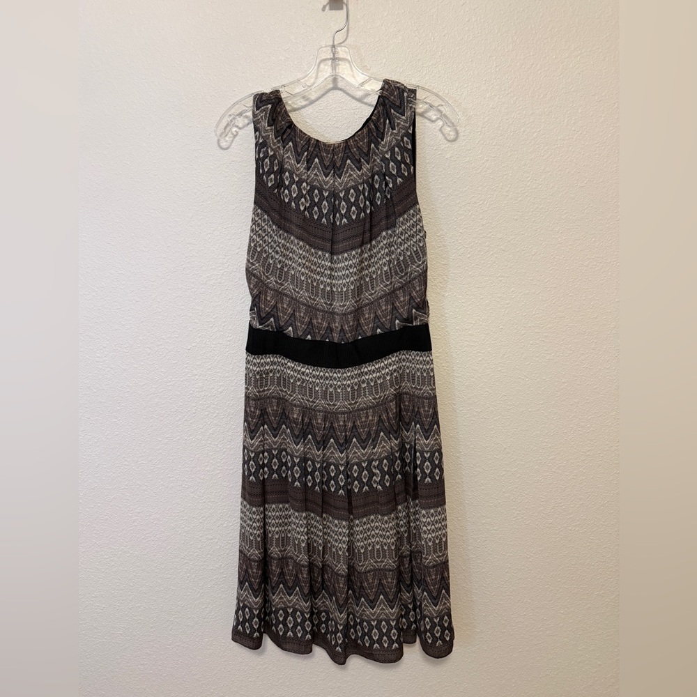L'AGENCE Black, Brown, & Gray Patterned Maxi Dress Sz 8